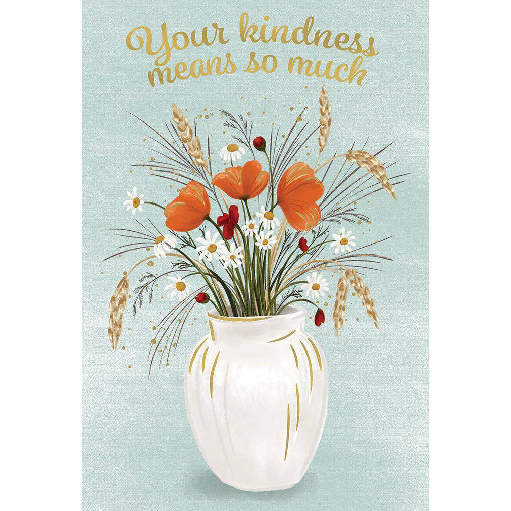 Pictura Poppy Vase Thank You Card featuring a floral illustration, ideal for everyday greeting and appreciation messages.